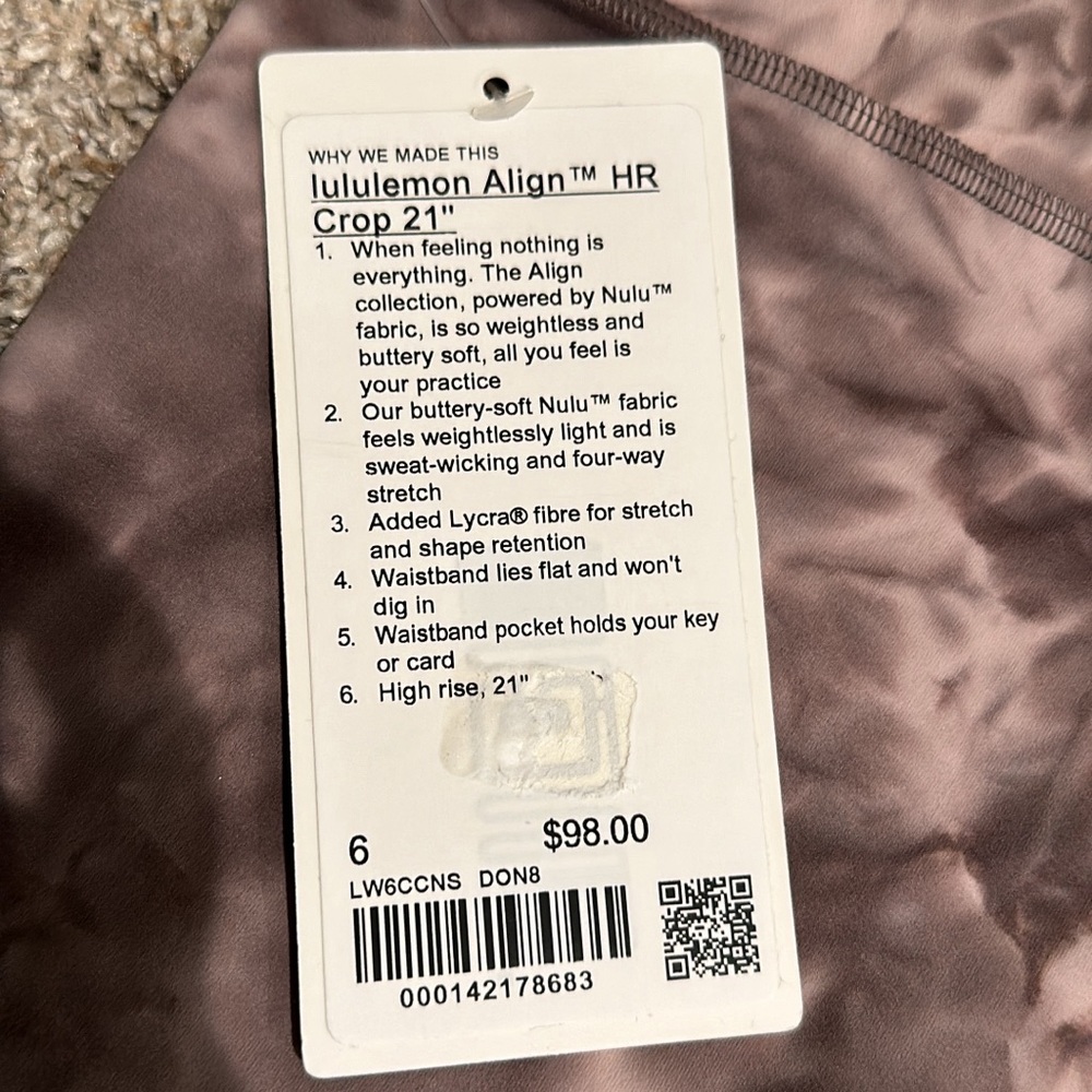 NWT Lululemon Aligns